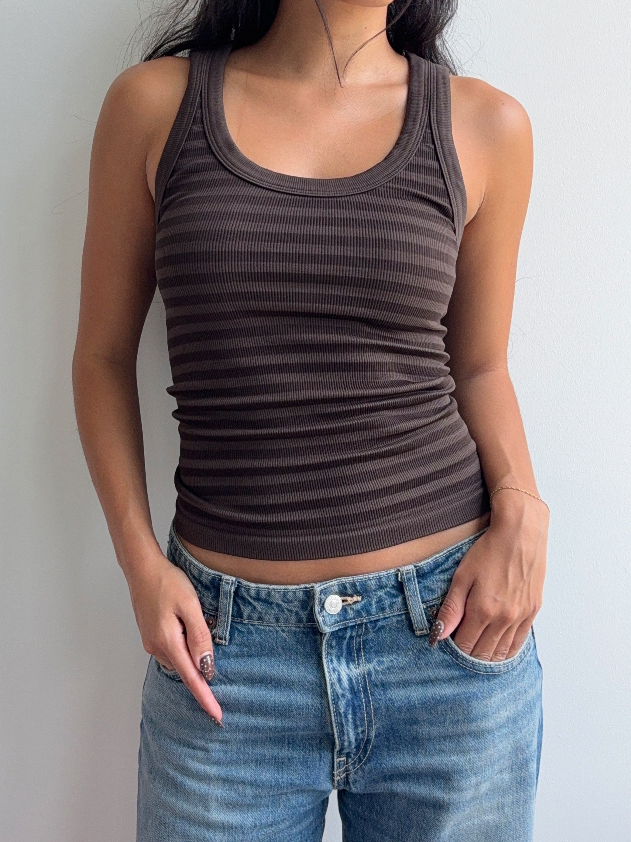 Mocha Stripe Tank