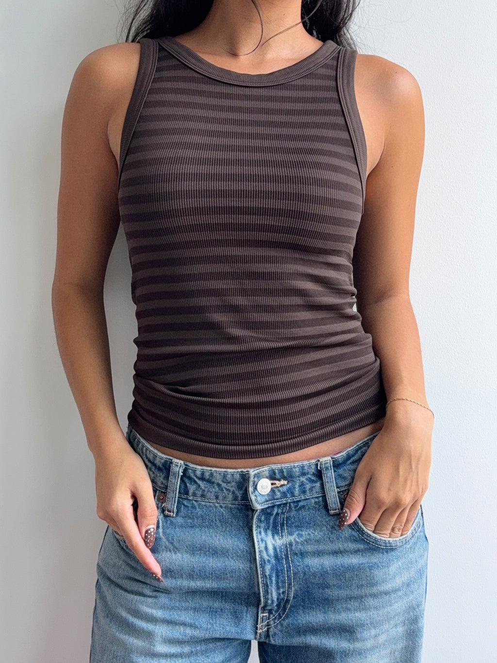 Mocha Stripe Tank