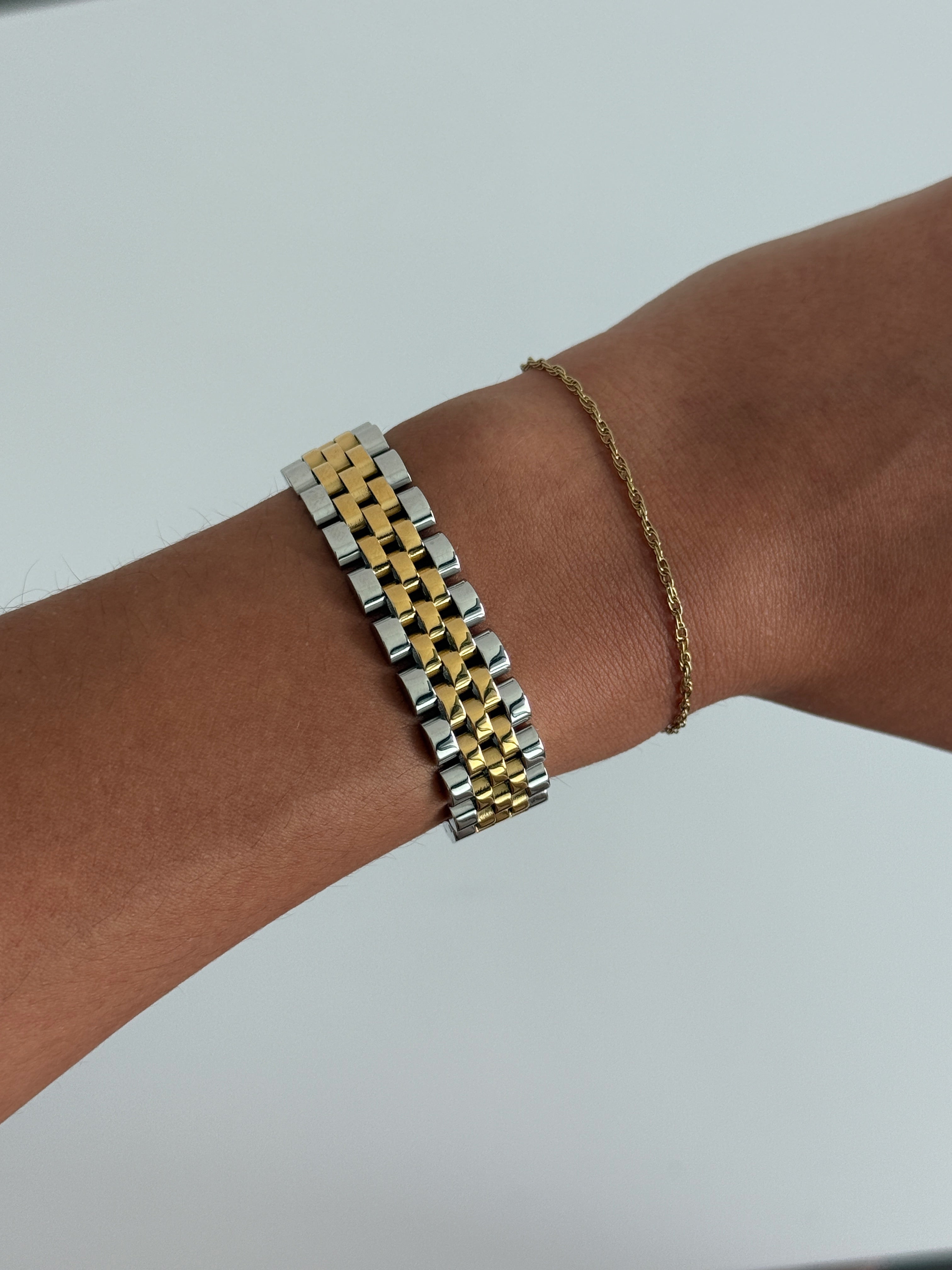 TWO TONED WATCH BRACELET