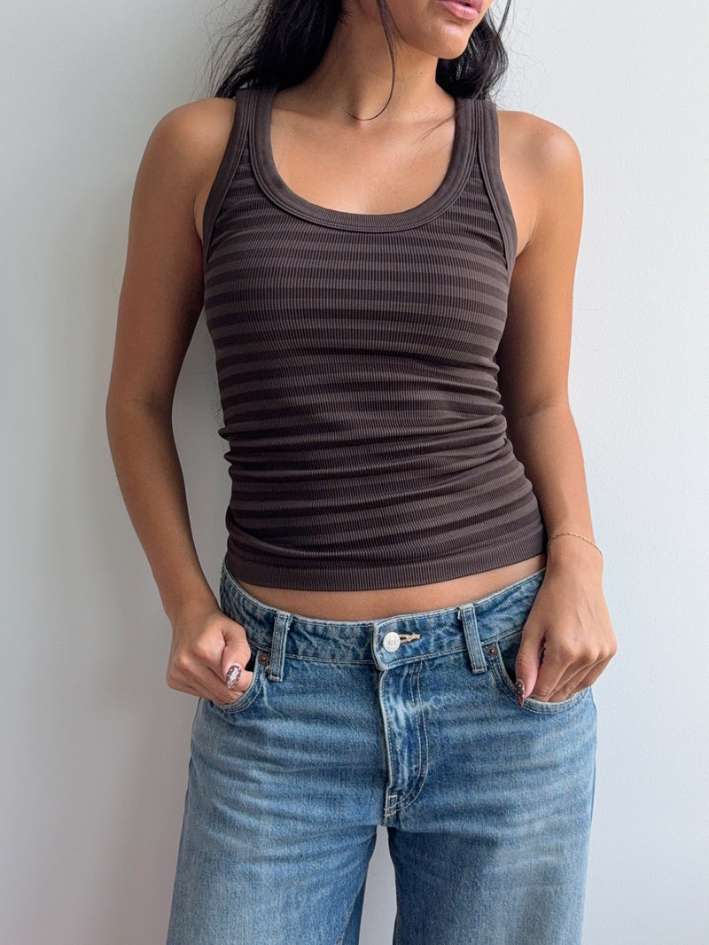 Mocha Stripe Tank